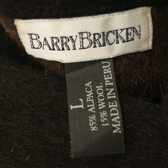 Reversible Alpaca Coat Made n Peru for Barry Bricken Coffee Brown & Dark Natural - Picture 8 of 14